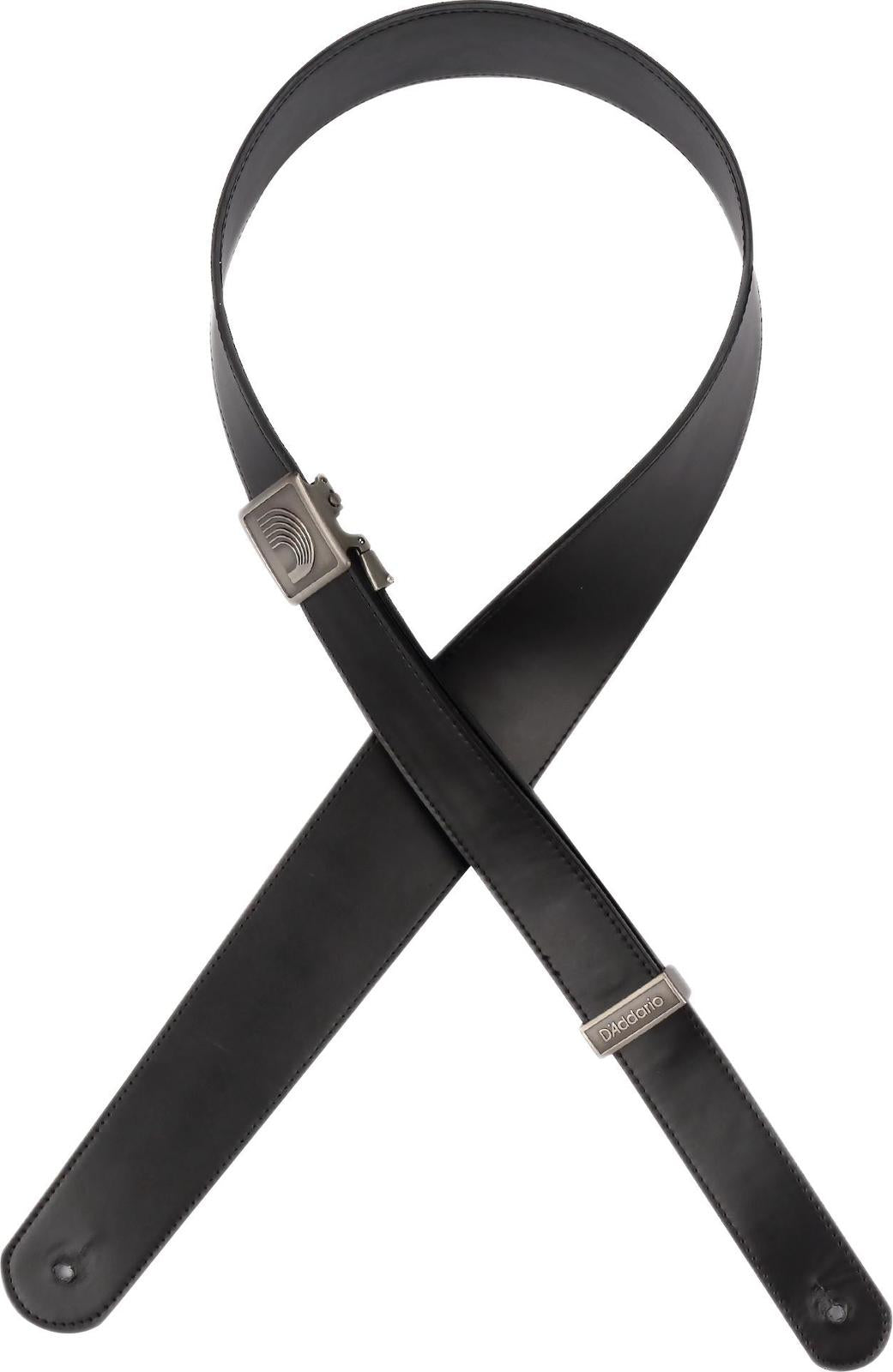 D'Addario Fast Track, Leather Guitar Strap - Black