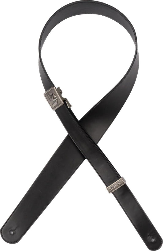 D'Addario Fast Track, Leather Guitar Strap - Black