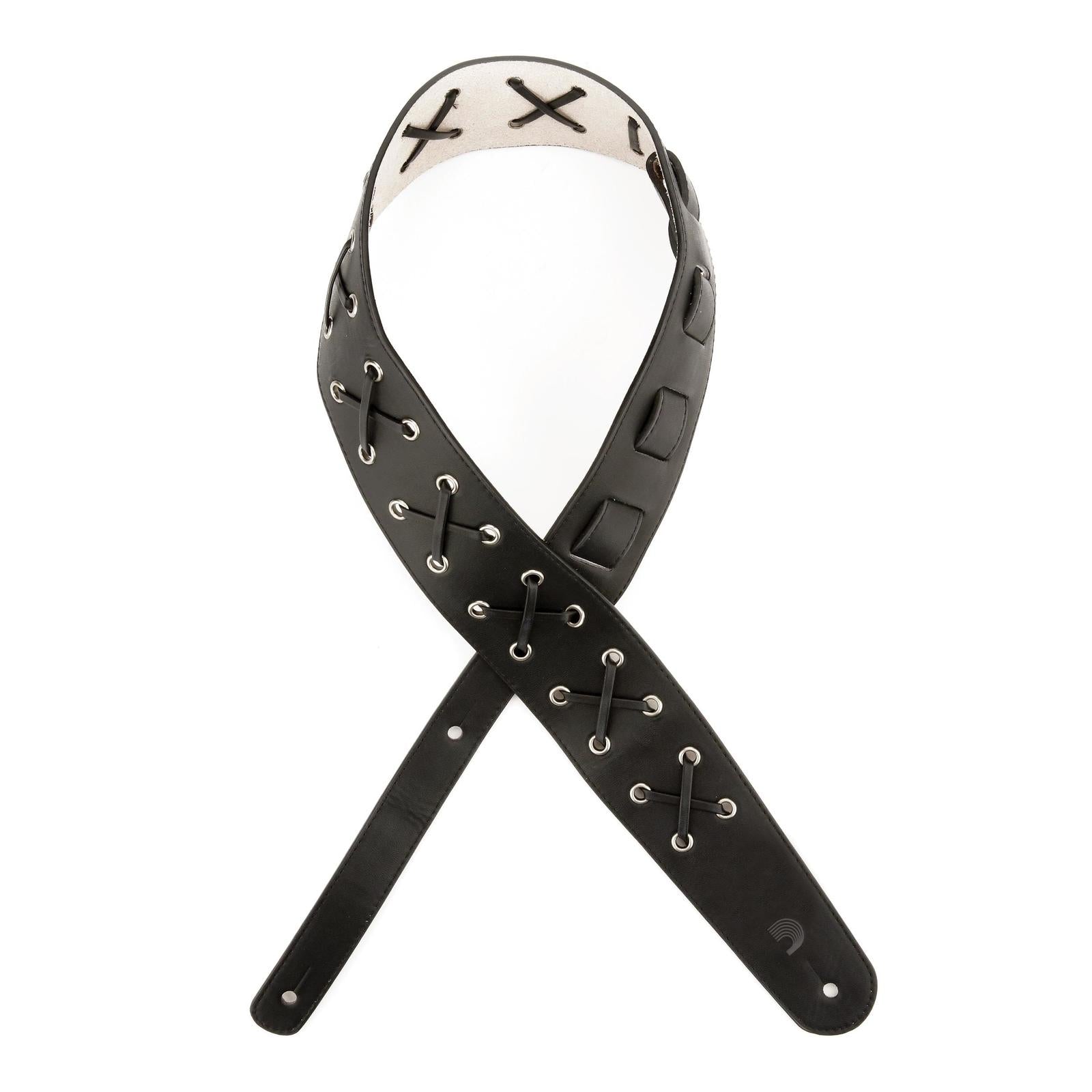 Laced Guitar Strap, Black - by D'Addario