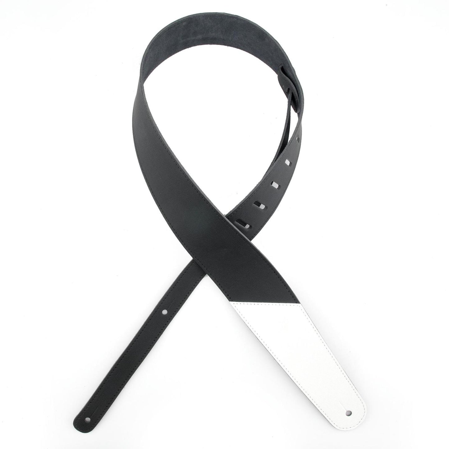 2.5 Inch Leather Guitar Strap, Colored Ends - White, by D'Addario