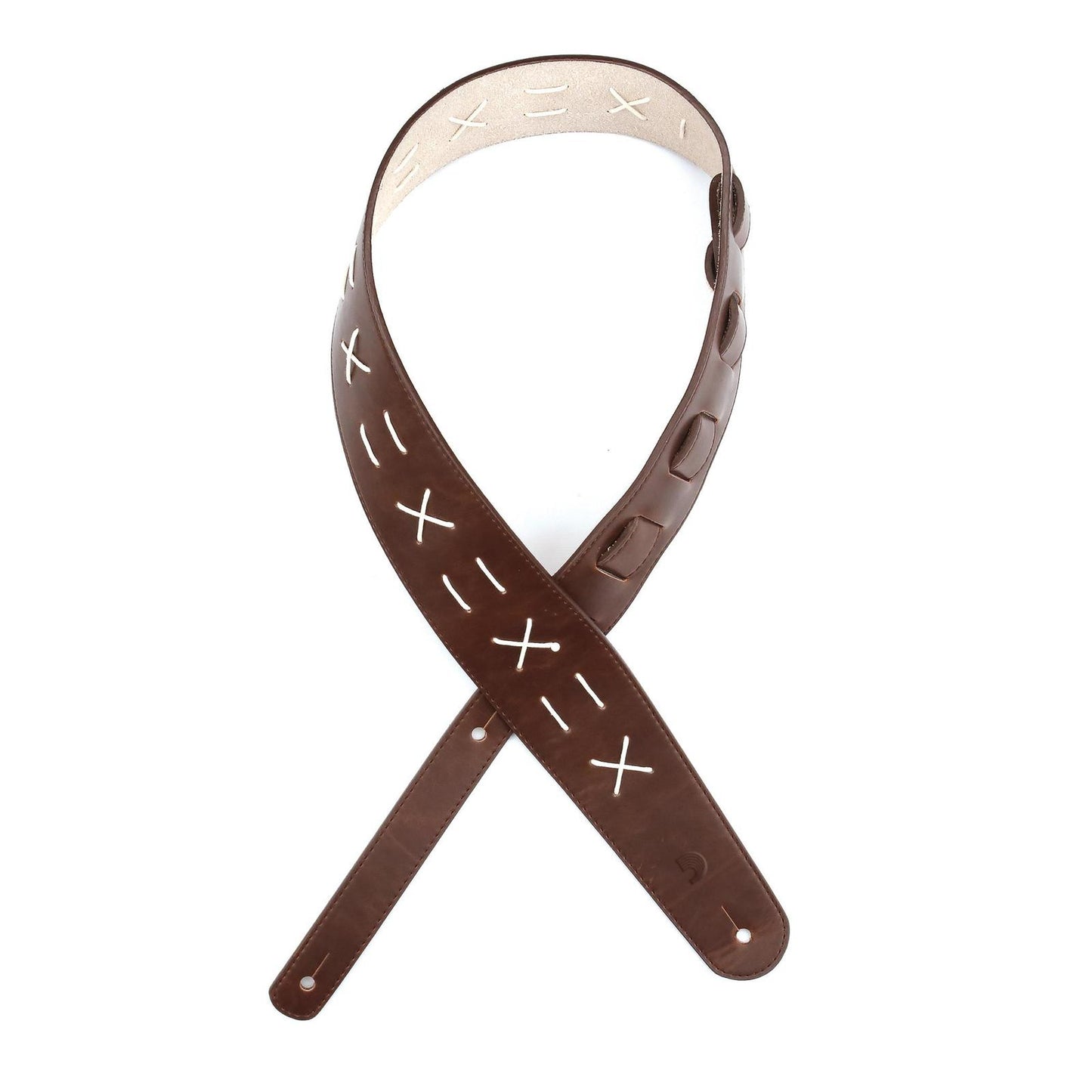Leather Guitar Strap, Decorative Stitch, by D'Addario