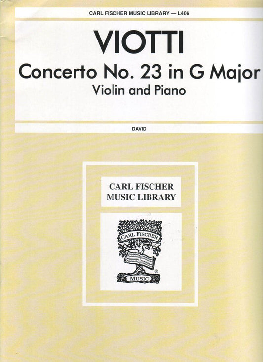 Viotti - Concerto No. 23 in G Major for Violin and Piano, Advanced Level, 27 Pages, Publisher: Carl Fischer