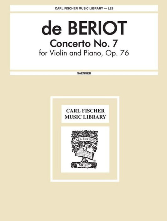 De Beriot - Concerto No 7 Op 76 G Violin/Piano (Softcover Book)