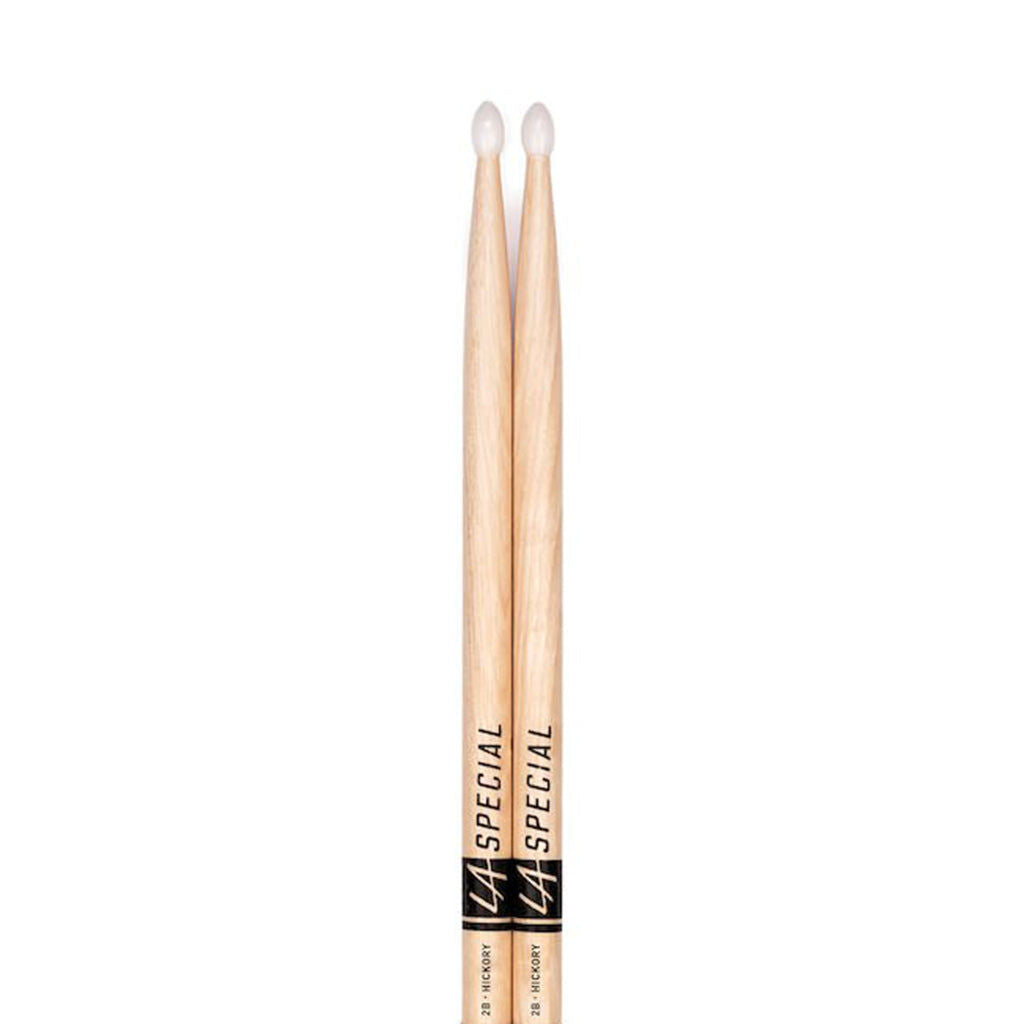 Promark 2B Nylon Tip Drumsticks - 16" Length, 0.630" Grip, American Hickory, Oval Tip