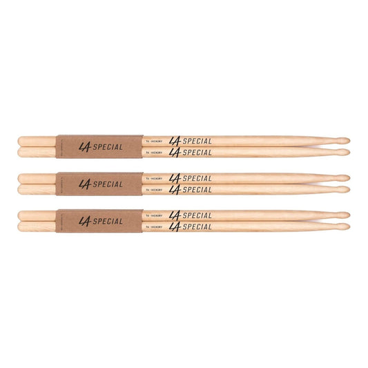 ProMark LA Specials 7A Hickory Drumsticks - 3 Pack, Wood Tip, Lightweight, Versatile for All Drumming Styles, Made in USA