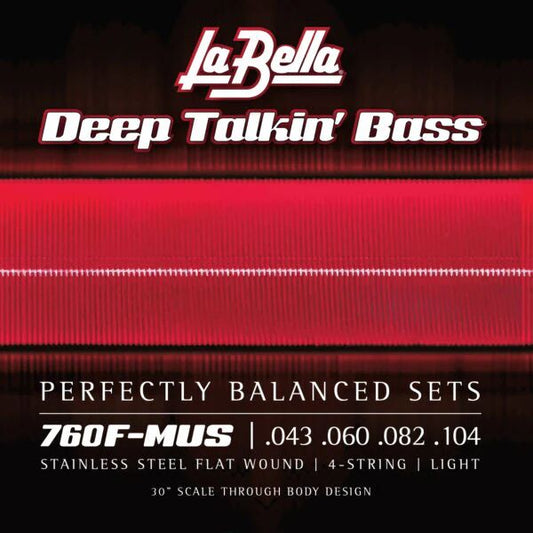La Bella 760F-MUS Stang Stainless Steel Flat Wound Bass Strings 43-104
