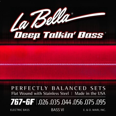 La Bella 767-6F Flat Wound 6 String Bass Strings 26-95