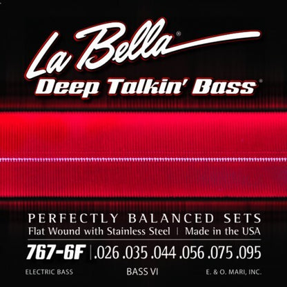 La Bella 767-6F Flat Wound 6 String Bass Strings 26-95