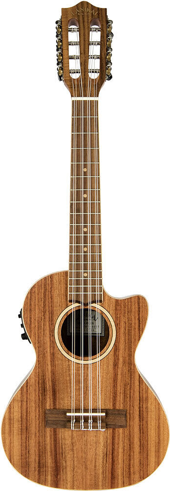 Lanikai Acacia Solid Top 8-String Tenor Ukulele with Fishman Kula Preamp and Padded Gig Bag - Natural Satin Finish