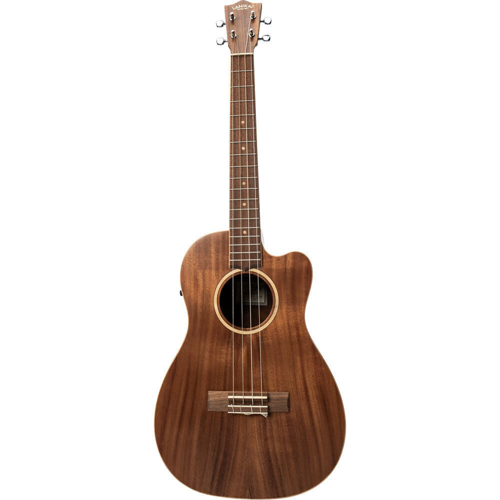 Lanikai Acacia Solid Top Baritone Electric Ukulele with Fishman Pickup and Gig Bag