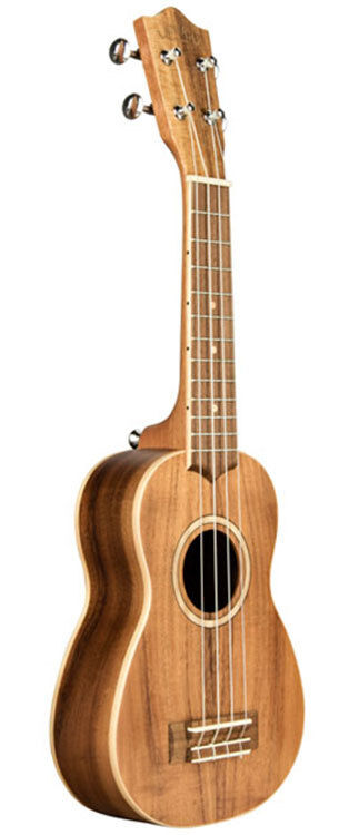 Lanikai Acacia Solid Top Soprano Ukulele with Natural Satin Finish and Padded Gig Bag — view 3