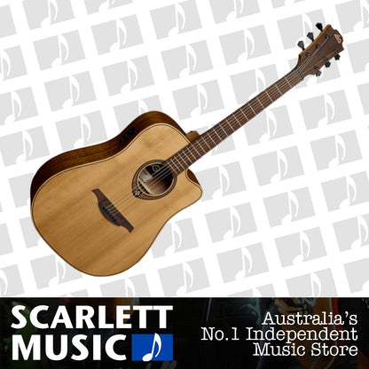 LAG Tramontane T170DCE Solid Top Dreadnought Acoustic/Electric Guitar — view 2