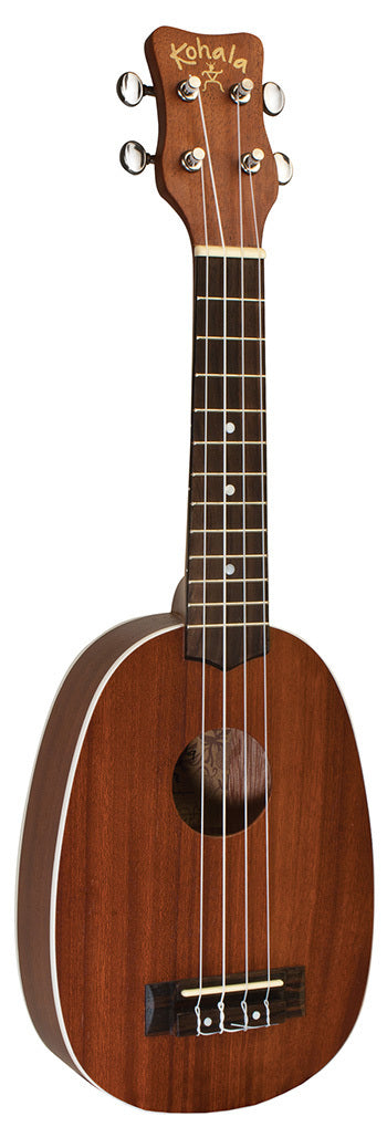 Kohala Akamai Series Pineapple Ukulele - Natural Satin Finish, Mahogany Body, Geared Tuners, Rosewood Fingerboard, Aquila Strings