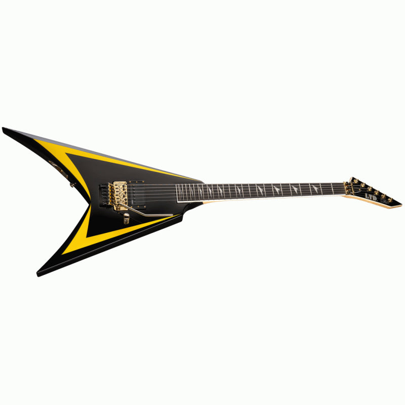 ESP LTD Alexi Arrowhead SE 20th Anniversary Guitar, Black with Yellow Bevels Finish — view 3