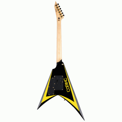 ESP LTD Alexi Arrowhead SE 20th Anniversary Guitar, Black with Yellow Bevels Finish — view 2