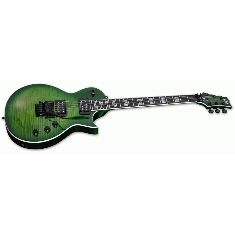 ESP LTD Alex Skolnick AS-1FR Electric Guitar Lime Burst Flamed Maple Top Floyd Rose Bridge — view 3