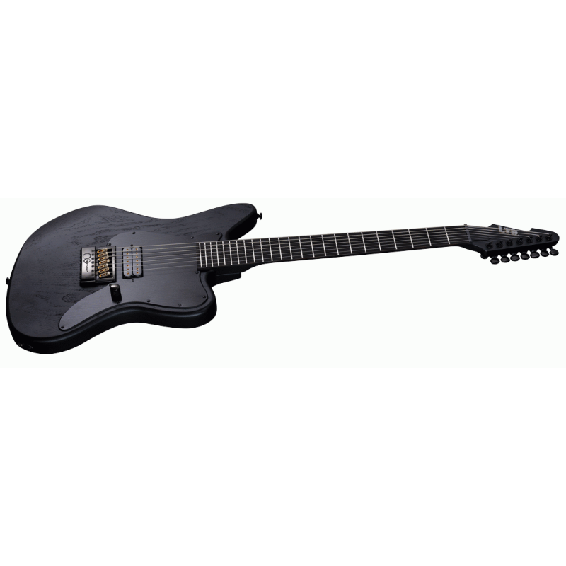 ESP LTD AW-XJ7 Baritone EverTune Guitar, 7-String, 27" Scale, Black Open Grain Satin Finish, Hardshell Case Included — view 3