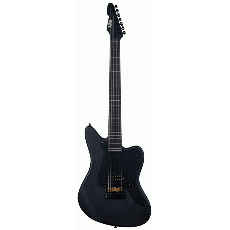 ESP LTD AW-XJ7 Baritone EverTune Guitar, 7-String, 27" Scale, Black Open Grain Satin Finish, Hardshell Case Included