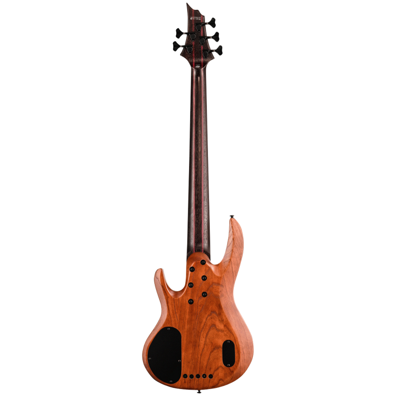 LTD B-1005 NS 5 String Bass with Bocote Top, 34" Scale, Swamp Ash Body, Wenge/Purple Heart Neck, Macassar Ebony Fingerboard, Natural Satin Finish — view 2