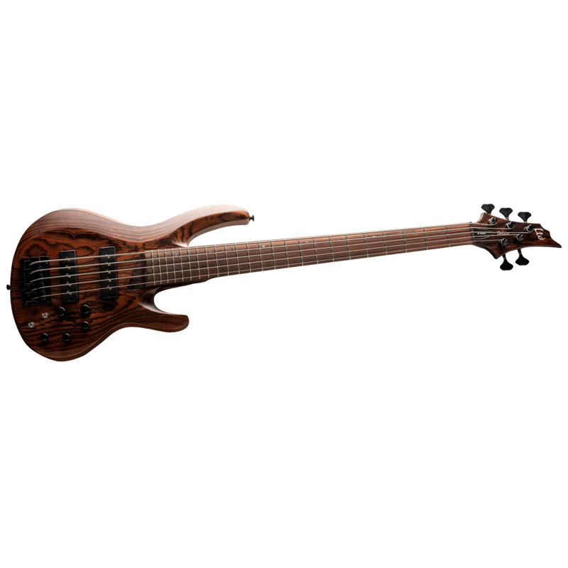 LTD B-1005 NS 5 String Bass with Bocote Top, 34" Scale, Swamp Ash Body, Wenge/Purple Heart Neck, Macassar Ebony Fingerboard, Natural Satin Finish — view 3