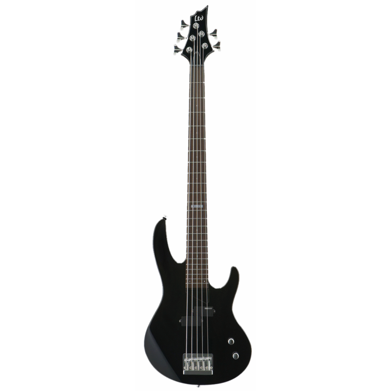 LTD B-15 5 String Bass Guitar Black Satin with Gig Bag