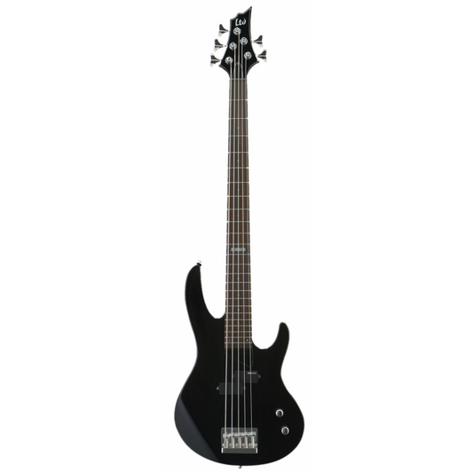 LTD B-15 5 String Bass Guitar Black Satin with Gig Bag