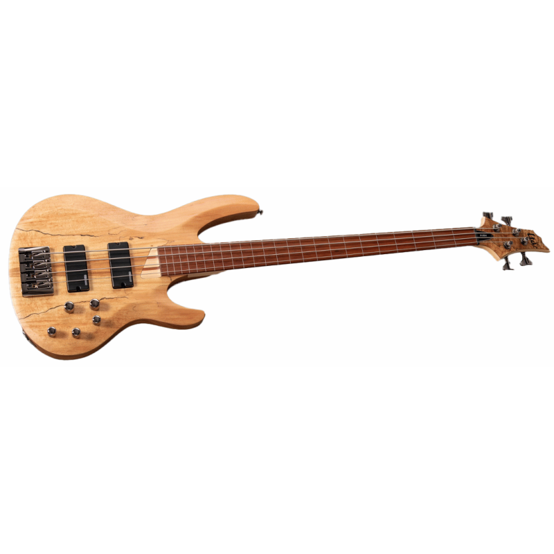 LTD B-204SM Spalted Maple Fretless Bass Natural Satin Finish — view 3