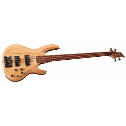 LTD B-204SM Spalted Maple Fretless Bass Natural Satin Finish — view 3