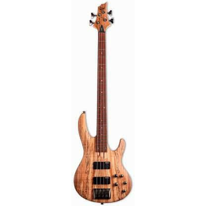 LTD B-204 Spalted Maple 4 String Bass with Ash Body and Active EQ