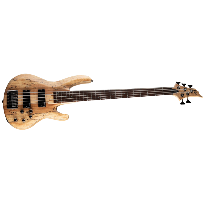 LTD B-205 Spalted Maple 5-String Bass Guitar Natural Satin Finish — view 2