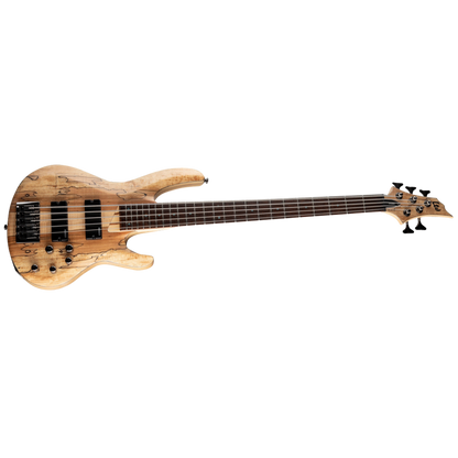 LTD B-205 Spalted Maple 5-String Bass Guitar Natural Satin Finish — view 2