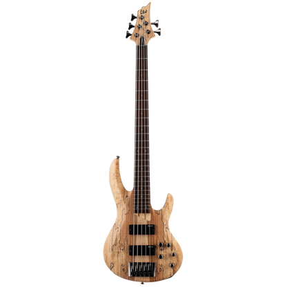 LTD B-205 Spalted Maple 5-String Bass Guitar Natural Satin Finish
