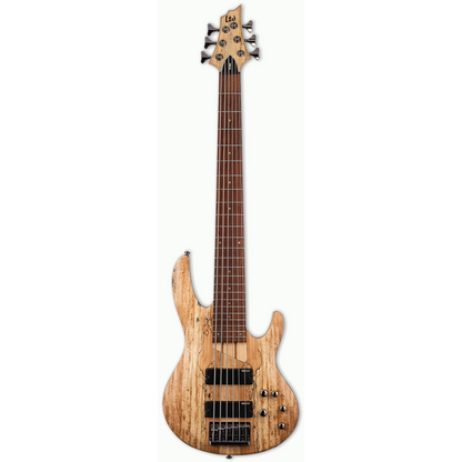 LTD B-206SM 6 String Bass Guitar Natural Satin Finish Spalted Maple Top
