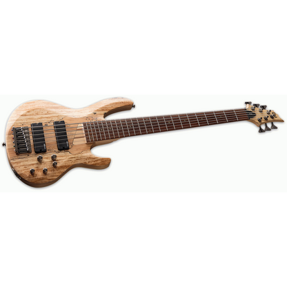 LTD B-206SM 6 String Bass Guitar Natural Satin Finish Spalted Maple Top — view 3