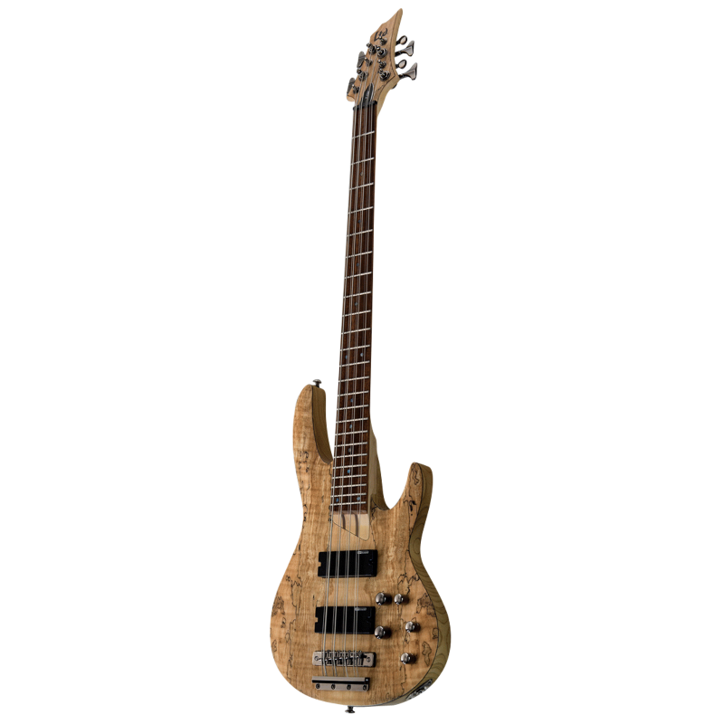 LTD B-208SM Spalted Maple 8 String Bass Guitar Natural Satin Finish — view 3