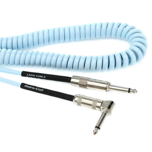 Lava Cable Retro Coil 20ft Straight to Right Angle Guitar Cable Blue