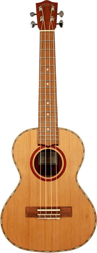 Lanikai Cedar Series Tenor Ukulele with Mahogany Back, Satin Finish, Grover Tuners, and Deluxe Padded Gig Bag