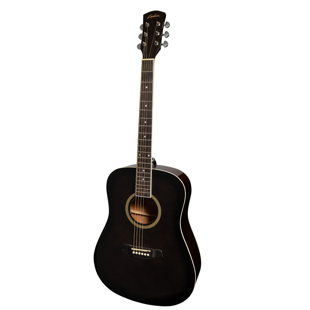 Lorden LD-10-BLK Acoustic Dreadnought Guitar Black Gloss