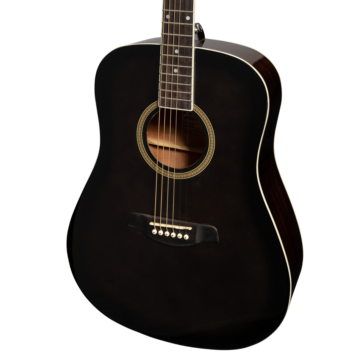 Lorden LD-10-BLK Acoustic Dreadnought Guitar Black Gloss — view 3