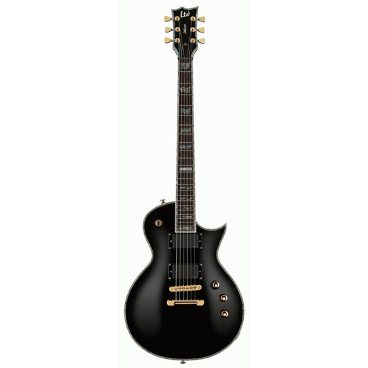 LTD EC-1000 Deluxe Black Electric Guitar with EMG Pickups and Mahogany Body