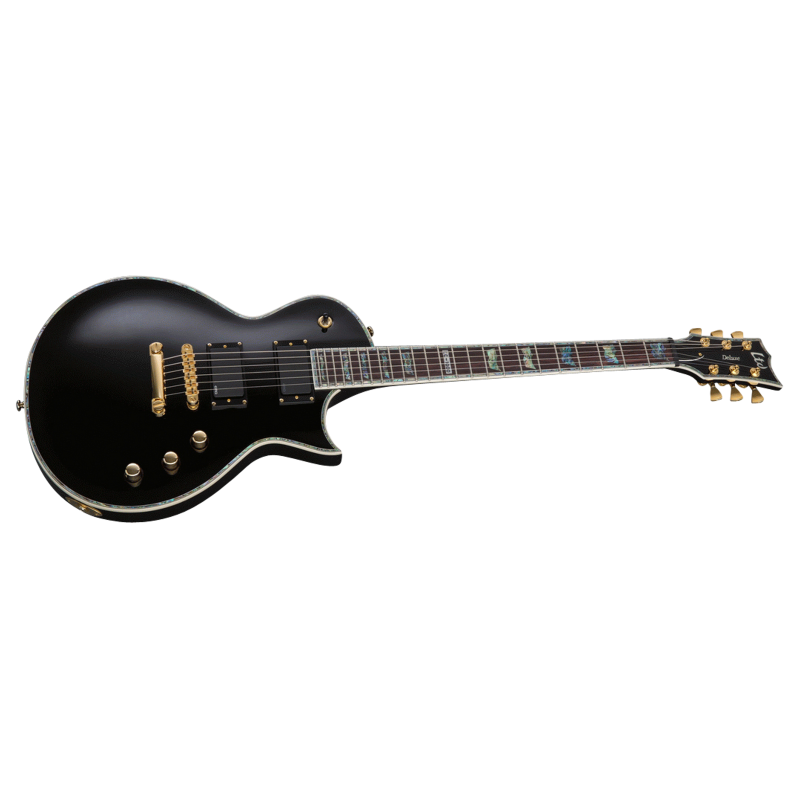 LTD EC-1000 Deluxe Black Electric Guitar with EMG Pickups and Mahogany Body — view 3