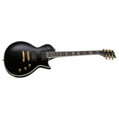 LTD EC-1000 Deluxe Black Electric Guitar with EMG Pickups and Mahogany Body — view 3