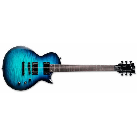 ESP LTD EC-200DX Electric Guitar Blue Burst with Flamed Maple Top and Roasted Maple Neck