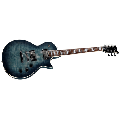 LTD EC-256FM Cobalt Blue Electric Guitar with Flamed Maple Top and ESP Designed LH-150 Pickups — view 3