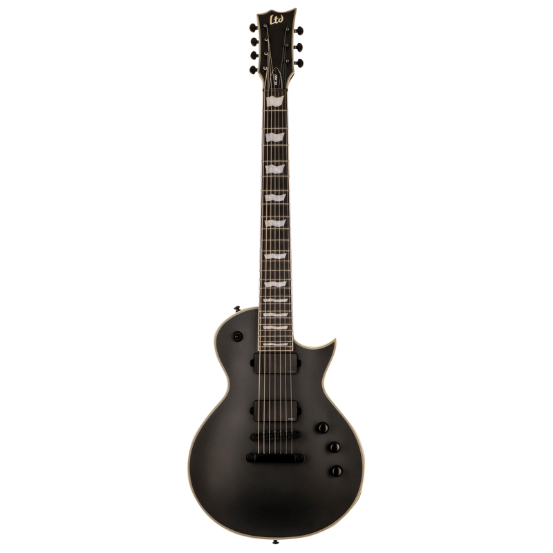 LTD EC-407 Black Satin 7-String Guitar with EMG 81-7H/60-7H Active Electronics