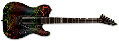ESP LTD Eclipse 87' FR Electric Guitar Ltd Ed Rainbo Crackle
