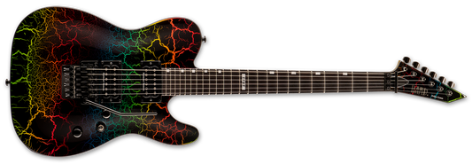 ESP LTD Eclipse 87' FR Electric Guitar Ltd Ed Rainbo Crackle
