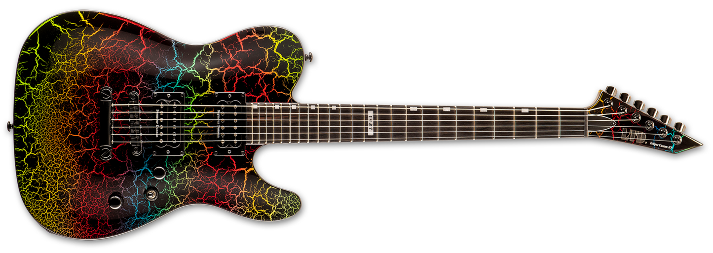 ESP LTD Eclipse 87' NT Electric Guitar Ltd Ed Rainbo Crackle