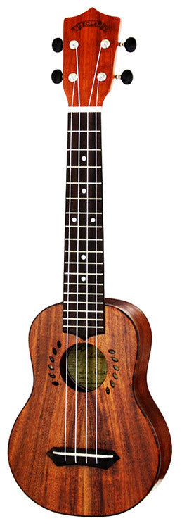 Leolani Solid Koa Long Neck Soprano Ukulele with Gigbag