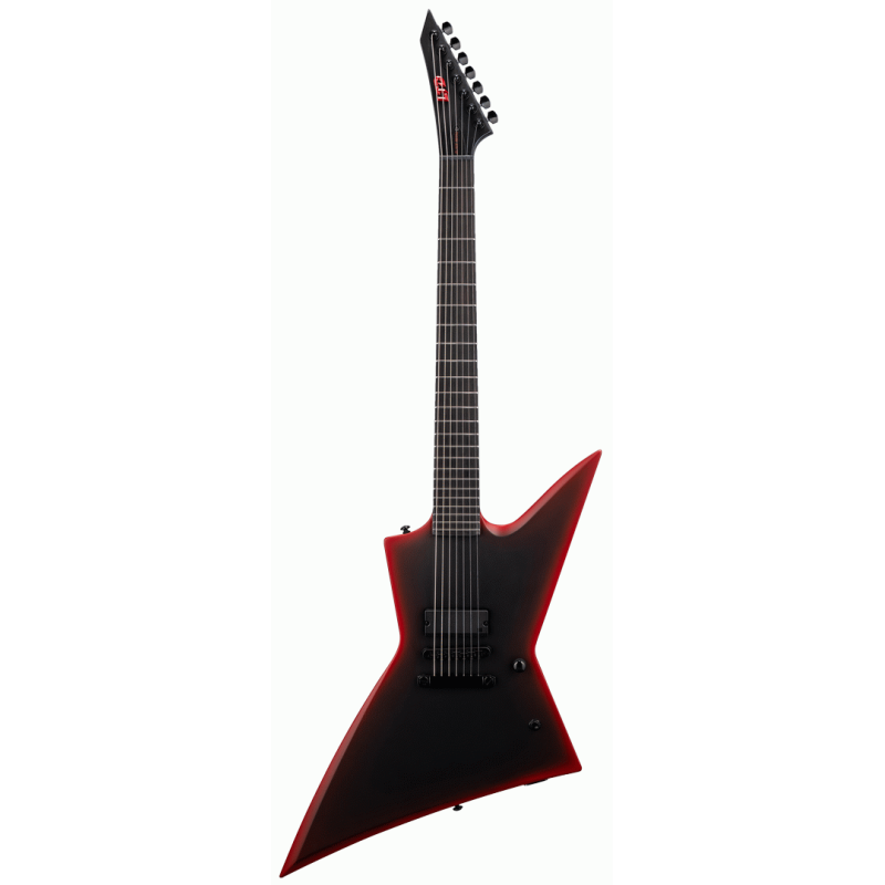 ESP LTD EXL-7 Baritone Black Metal Red Satin Guitar